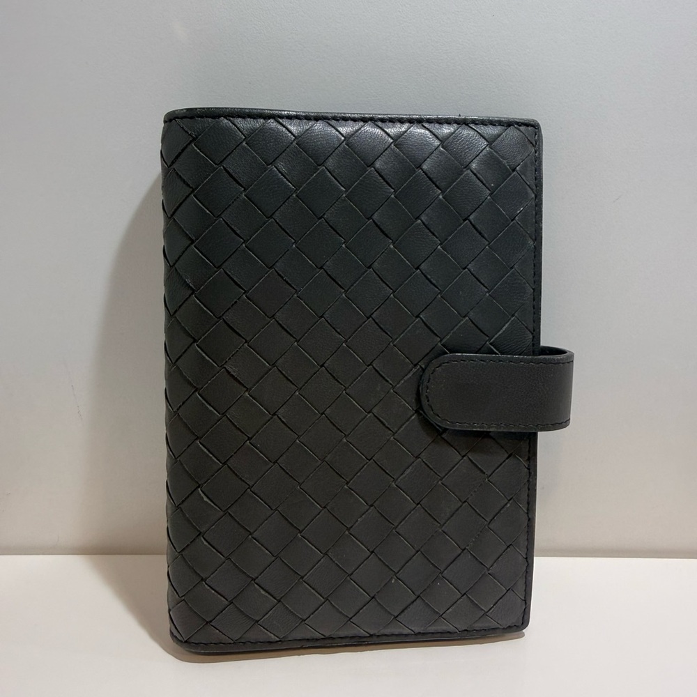 Bottega Veneta Dark Gray Intrecciato Leather Agenda